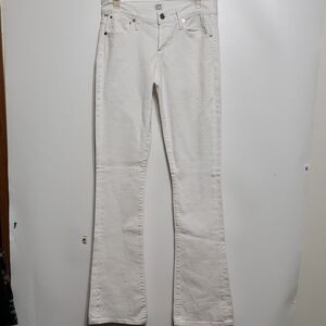 Citizen Of Humanity Kelly 001 Stretch Low-Waist Bootcut White Jeans 25